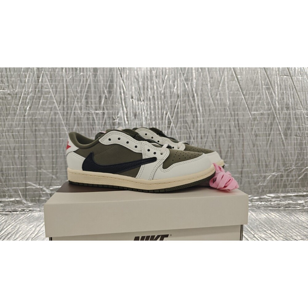 Air Jordan 1 Low OG, Travis Scott Med Olive PS Size- 2.5Y DO5442-200